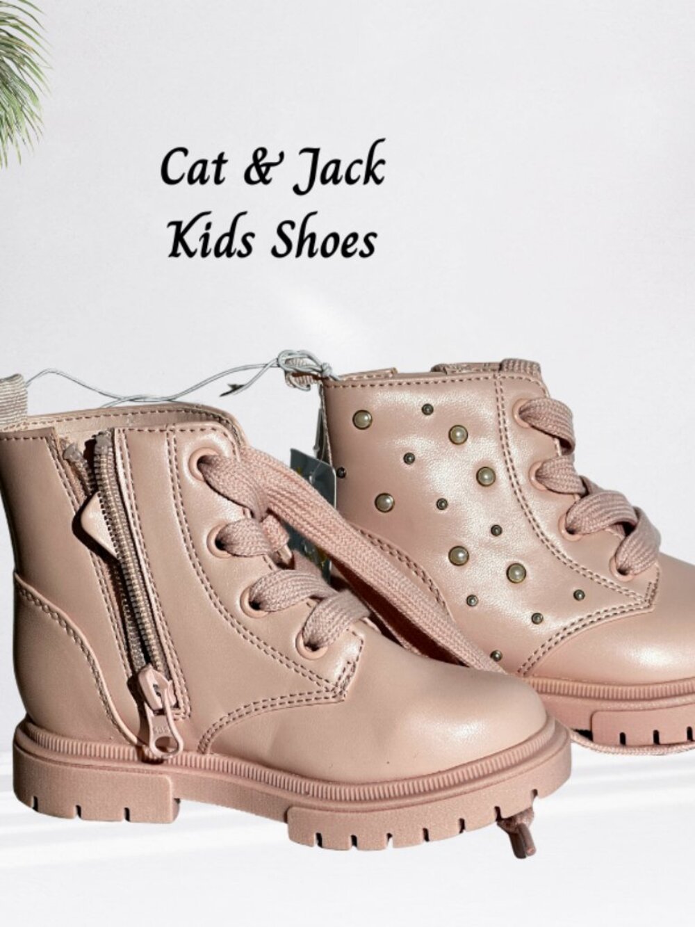 Never Worn Adorable Pink Cat & Jack Boots – Girls Size 8